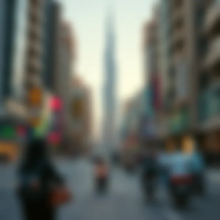 Expatriate Life in the Heart of Dubai A vibrant cityscape of Dubai showcasing expatriate life.