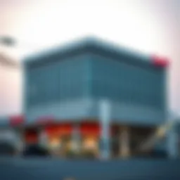 Exterior view of Dubai Hills petrol station showcasing its modern architecture