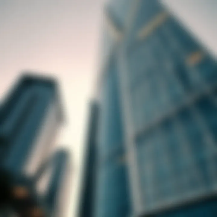 Architectural Brilliance of the Index Tower Architectural details of the Dubai Index Tower's facade