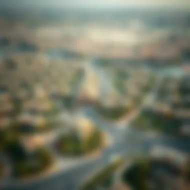 Aerial Community Overview Aerial view of a well-planned community in Dubai Oasis