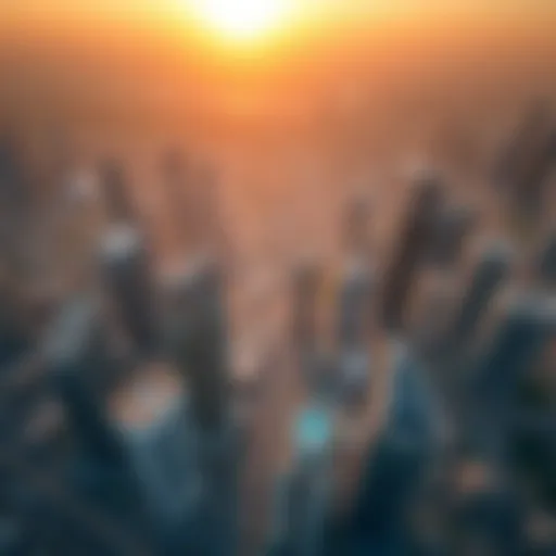 Emaar's Ongoing Developments in Dubai Aerial view of Dubai skyline with ongoing Emaar projects