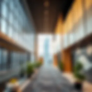 Architectural details of a contemporary Emaar office space