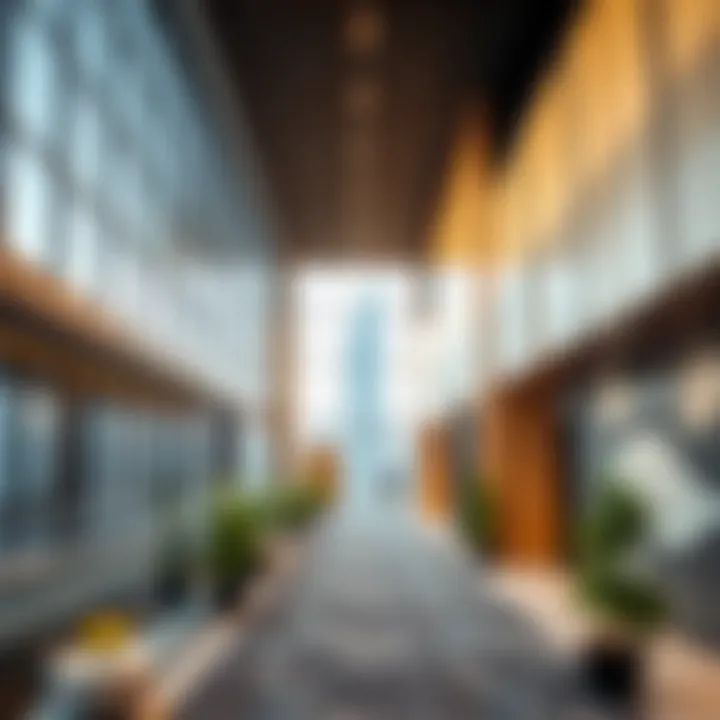 Architectural details of a contemporary Emaar office space