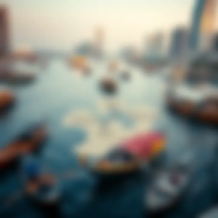 Map showcasing various Abra boat routes in Dubai