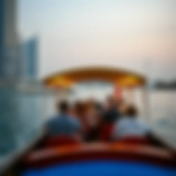 Passengers enjoying a scenic ride on the Abra boat