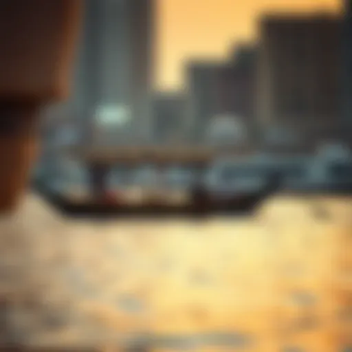 Traditional Abra boat gliding across Dubai Creek