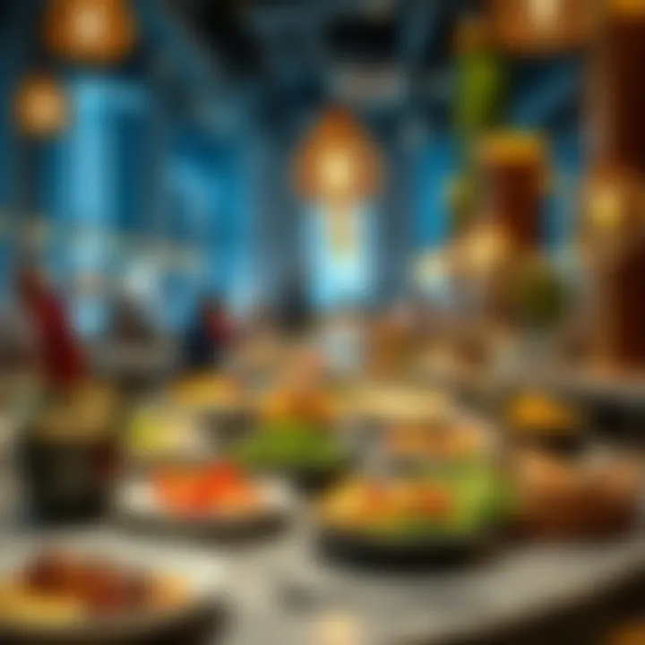 A vibrant platter of diverse culinary offerings from various cuisines