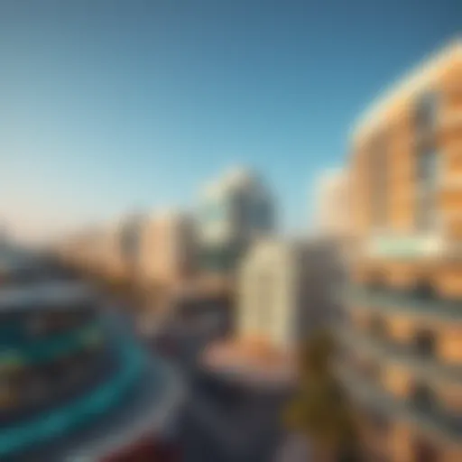 Aerial view of Al Abraj Street showcasing modern architecture