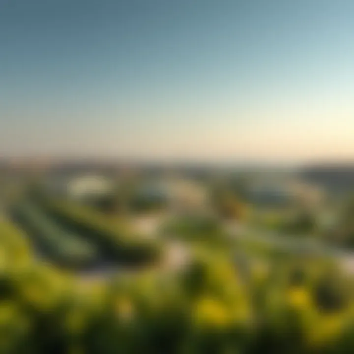 Lush Landscape Surrounding Al Ain Oasis Villas Aerial view of the lush landscape surrounding Al Ain Oasis Villas