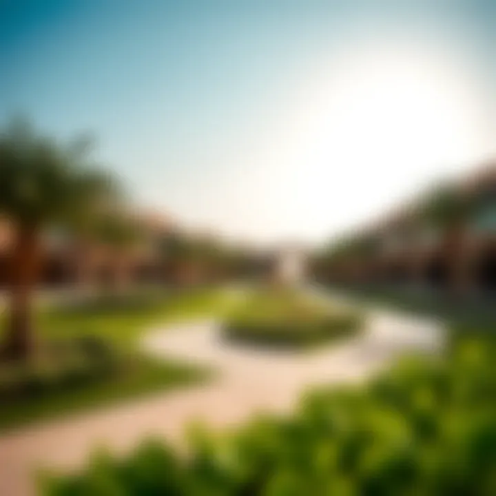 Recreational area in Al Barari with walking paths and gardens