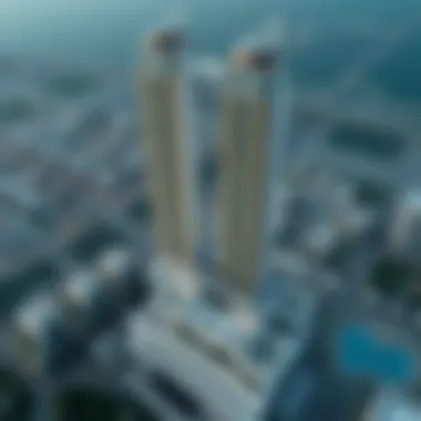 Aerial view showcasing the grandeur of Al Barsha Twin Towers