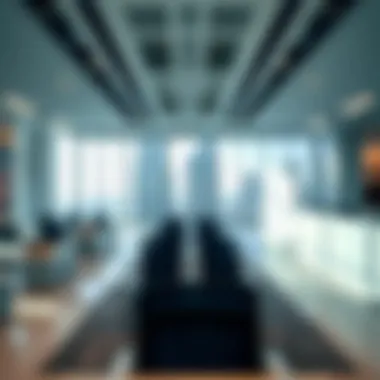 Interior shot highlighting modern office spaces within the towers