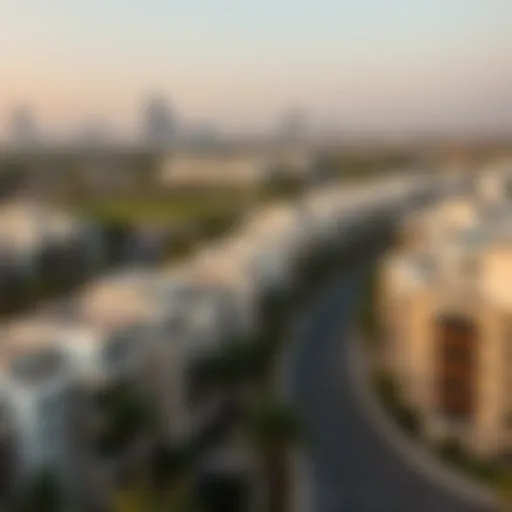 A panoramic view of Al Gadeer showcasing modern architecture and greenery