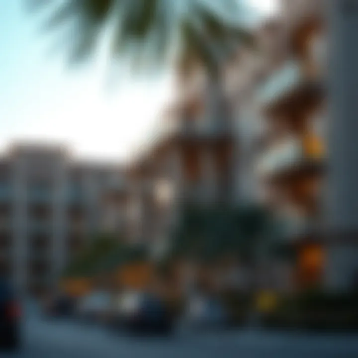Residential buildings on Al Saada Street reflecting Dubai's urban living