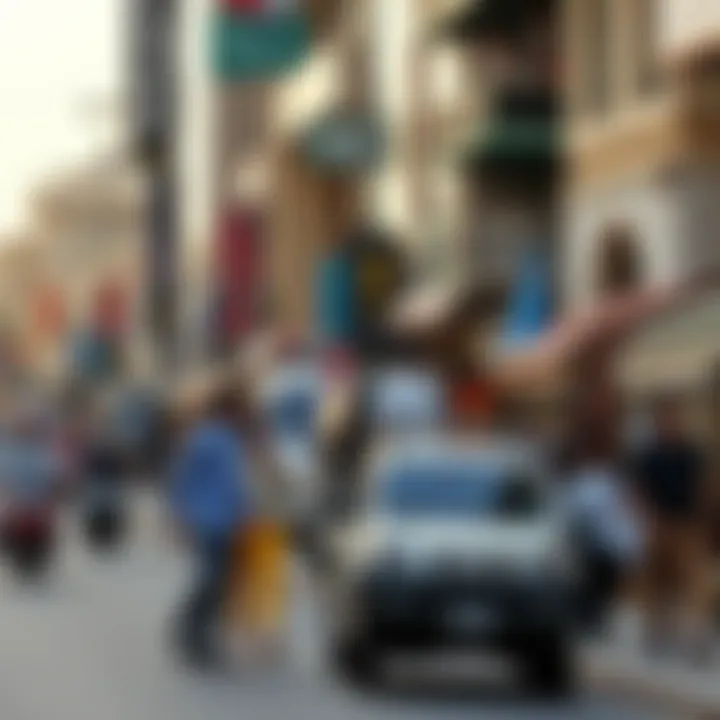 Commercial activities and vibrant life on Al Salam Street