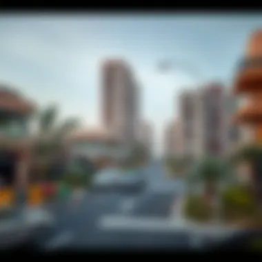 Modern residential buildings along Al Salam Street