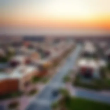 Aerial view of Al Shaab community showcasing modern architecture