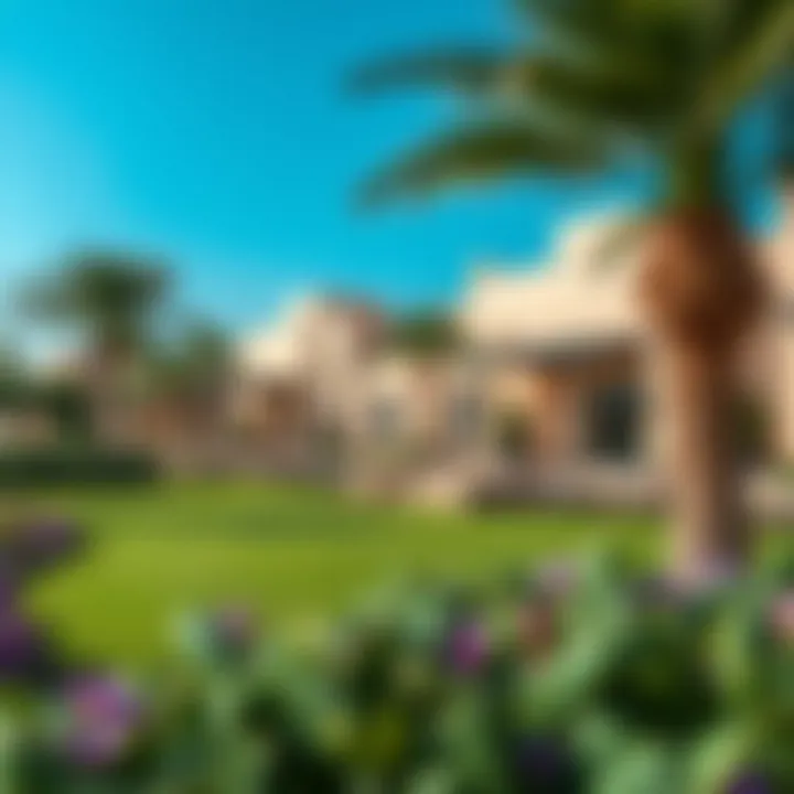 Tranquil Garden Surrounding Al Zahia Villas Serene garden surrounding Al Zahia villas