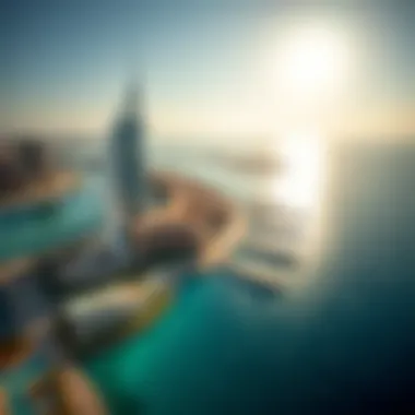 Aerial view of Palm Jumeirah highlighting Azizi Mina's waterfront location