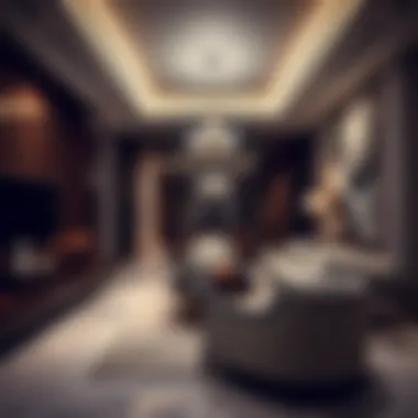 Interior design of an apartment in Azizi Mina featuring high-end finishes