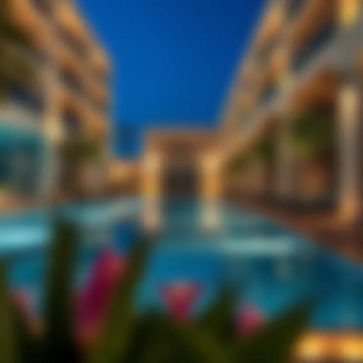 Luxurious amenities at Azizi Mina, including swimming pool and relaxation areas