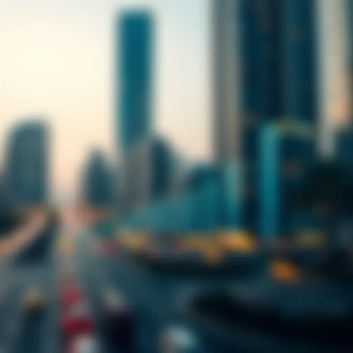 A conceptual graphic representing investment growth in Dubai's real estate sector