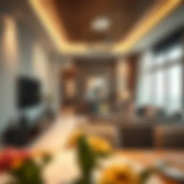 An inside view of a luxurious apartment developed by Azizi Real Estate showcasing elegant design