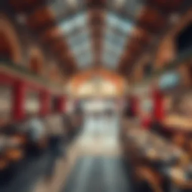 A panoramic view of the food court in الباهية مول with various dining options