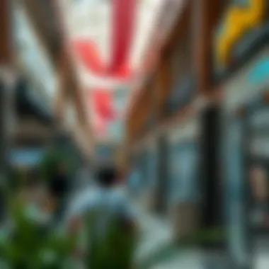 A vibrant shopping area within الباهية مول filled with diverse retail stores