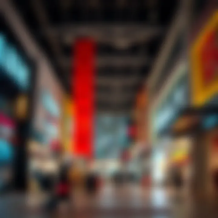 Vibrant retail scene showcasing diverse shops