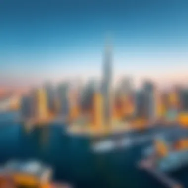 Panoramic view of Dubai Marina skyline