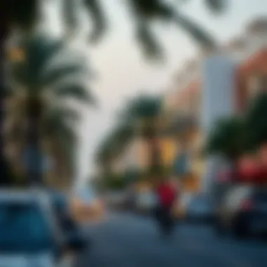 Vibrant Neighborhood Street in Dubai Vibrant neighborhood street in Dubai