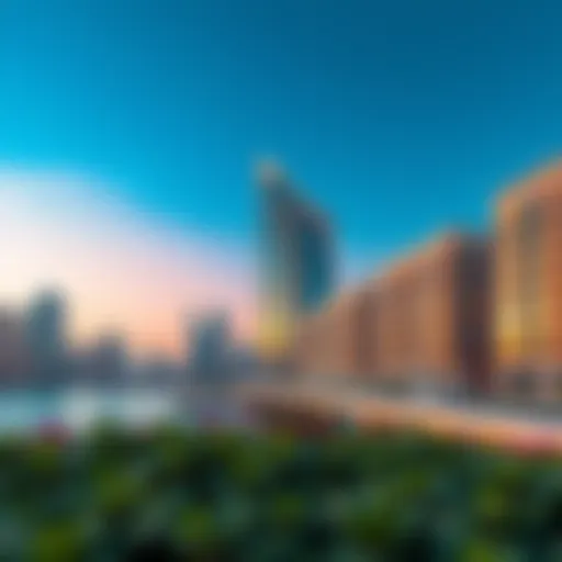 A stunning view of Boulevard Point showcasing its modern architecture against the Dubai skyline.