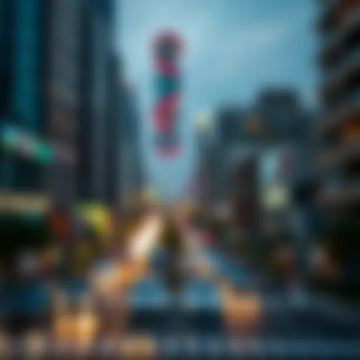 Bustling urban landscape surrounding برج الريم