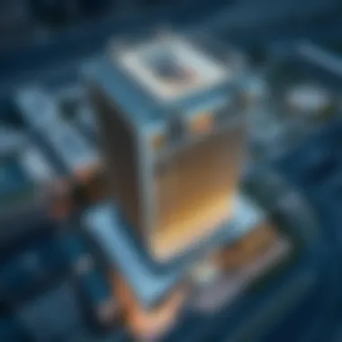 Aerial view of Casa Tower showcasing its unique architecture