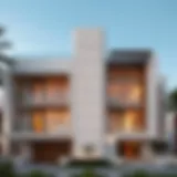 Stunning contemporary villa facade in Dubai