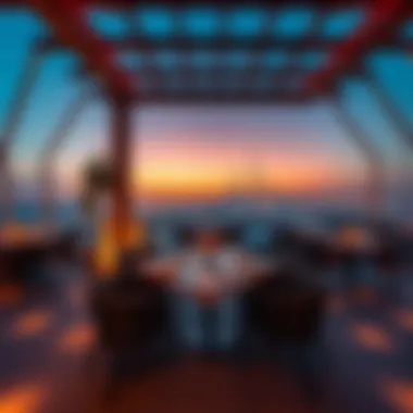 Breathtaking Rooftop Dining Setting Stunning view from a rooftop restaurant