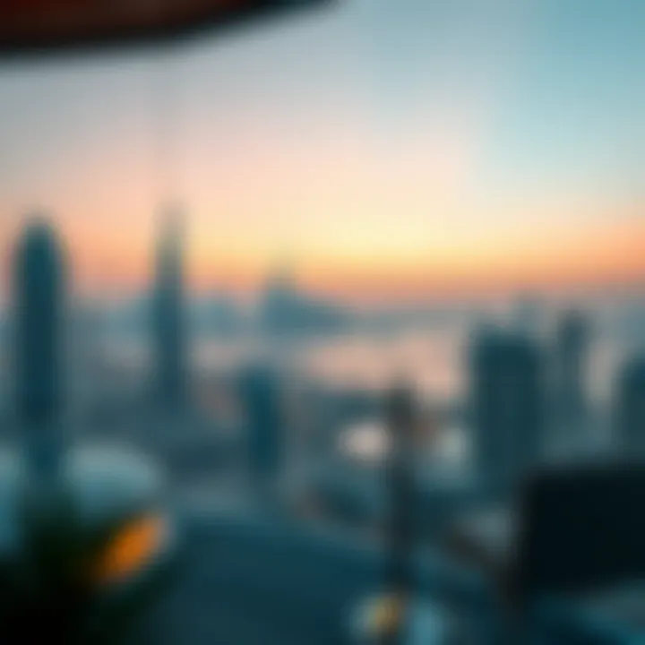 Stunning view of Dubai skyline from Damac Maison Bays Edge