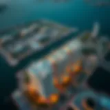 Aerial view of Damac Majestine showcasing its prime location