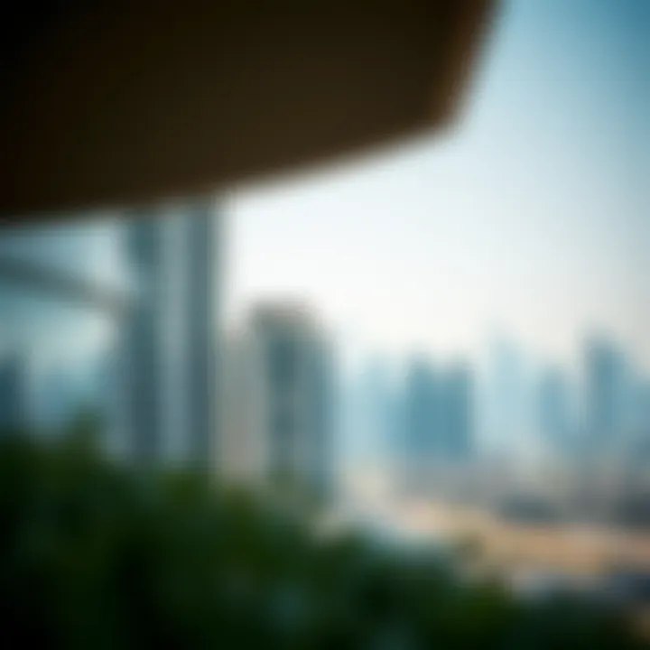 Modern architecture of Damac Majestine with city skyline