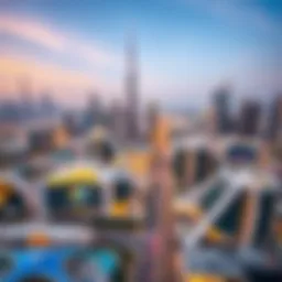 Aerial view of Dubai skyline showcasing modern architecture