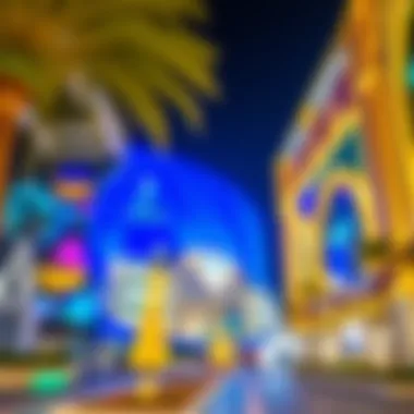 Night view of Dubai Mall illuminated with stunning lights