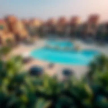 Recreational Amenities in Dubai Villa Communities Community amenities including pool and recreational areas in a villa neighborhood