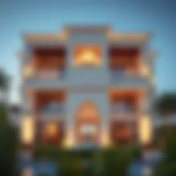 Luxurious villa exterior showcasing unique architectural design in Dubai