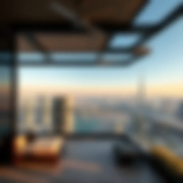 Stunning view of Dubai skyline from a luxury balcony