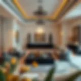 Luxurious living room in an Everluxe holiday home in Dubai