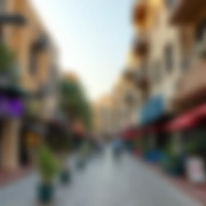 Vibrant neighborhood scene in Bur Dubai highlighting local amenities