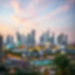 Stunning skyline view of Gold Crest View in Dubai