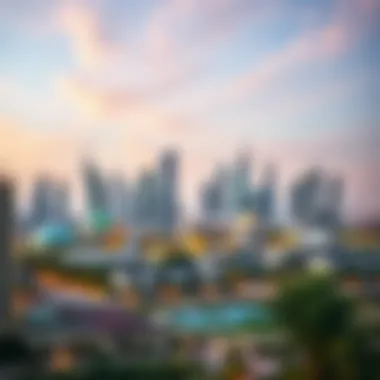 Stunning skyline view of Gold Crest View in Dubai