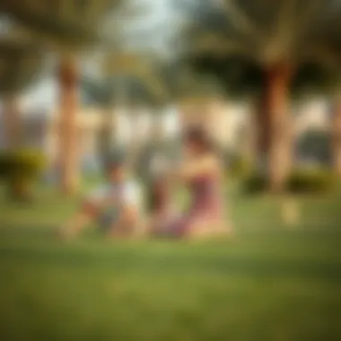 Family enjoying leisure time in a park